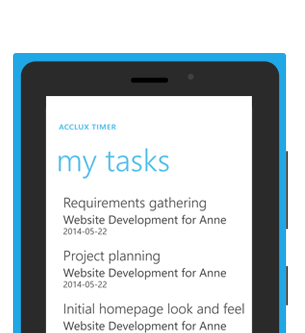 acclux timer app on the windows phone
