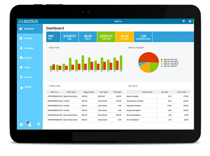 acclux pos manager on tab