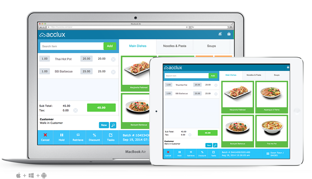 acclux point of sale(pos) on the mac and ipad