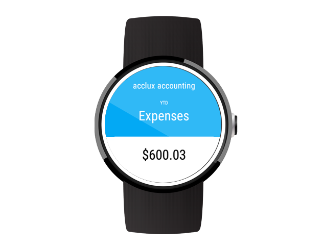 acclux accounting on moto smart watch
